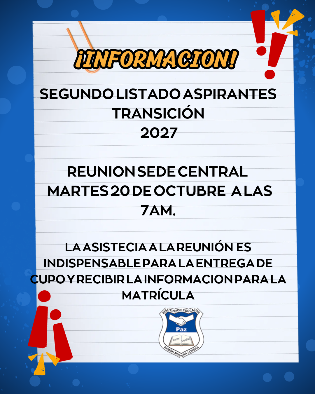 SEGUNDO LISTADO PARA TRASICIÓN 2027